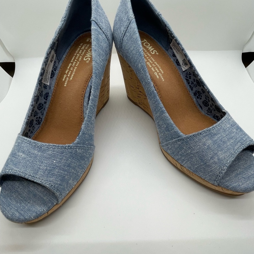 Toms Blue Wedges